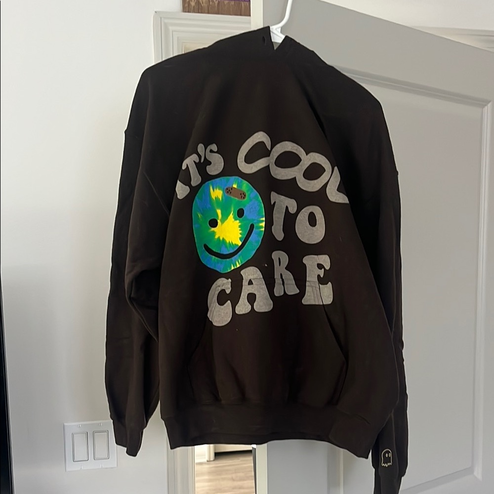 LONELY GHOST Brown “It’s Cool to Care” Hoodie